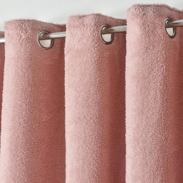 Velosso Teddy Fleece Lined Ring Top Thermal Insulated Curtains - Modern Luxury Room Curtains for Winter, Energy Saving and Cosy - 117cm x 213cm