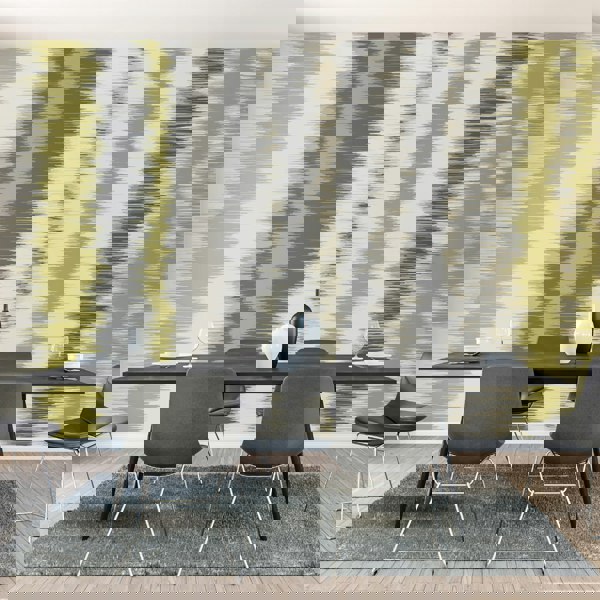 Origin Murals Linear Stripe - Olive Green and Charcoal