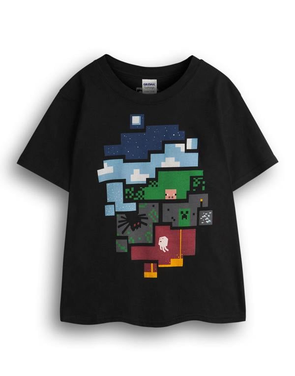 Minecraft Boys Black Short Sleeved T-Shirt