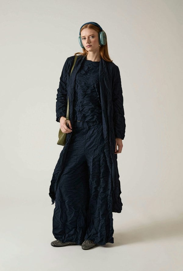 James Lakeland Crinkled Navy Cardigan