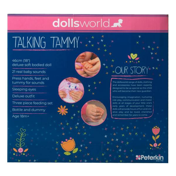 Dolls World Talking Tammy 46cm Soft Bodied Doll with sounds - For ages 18 months+