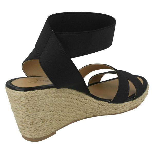 Savannah Ladies Savannah Elastic Ankle Strap Wedges