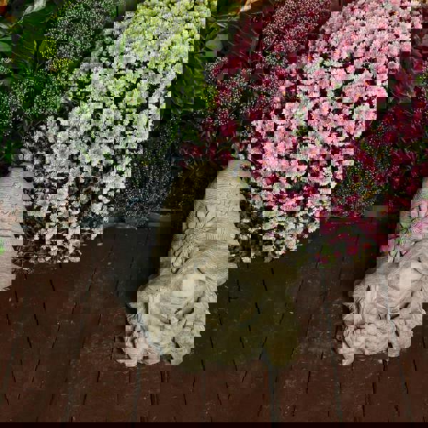 Stone Cast Flower Power Gnome Fairy Statue