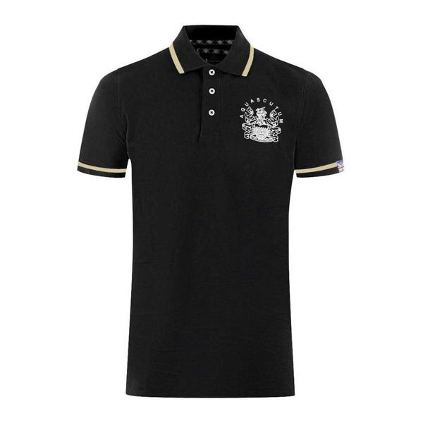 Aquascutum Unisex Adult Aldis Tipped Polo Shirt - Black - 