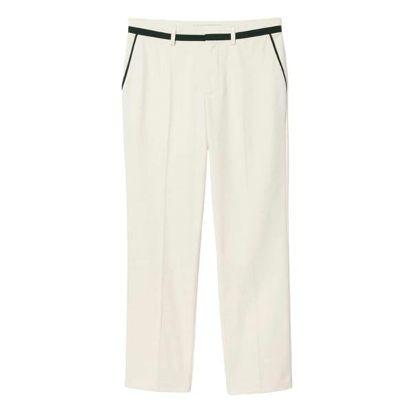 Lacoste Mens Badge Straight Suit Trousers - Cream - 