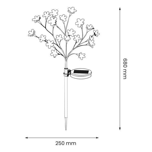 Milagro Solar Tree Lamp 84Cm Rgb+3000K Ip44 Black + Transparent