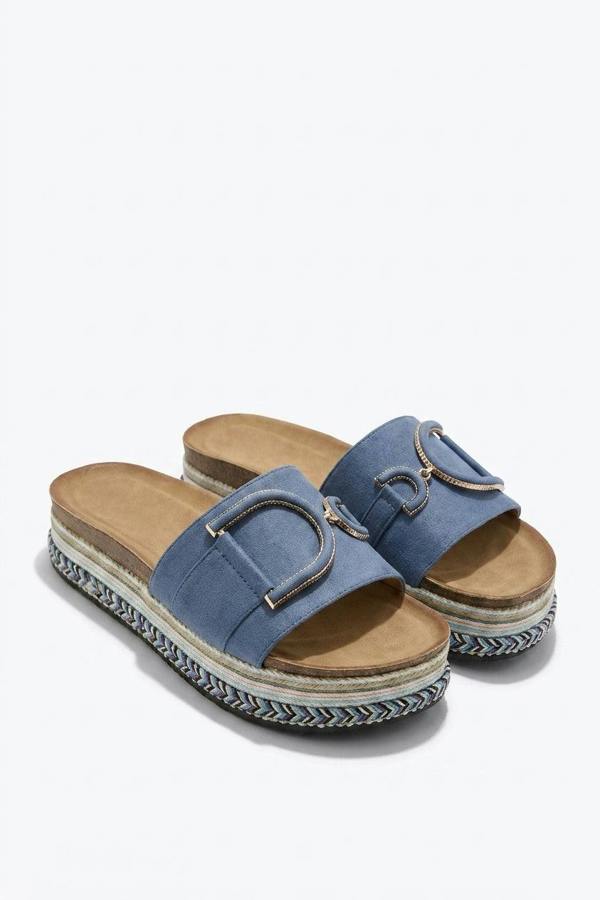 Camille Decorated Platform Sandals - Blue_wb