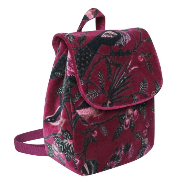 Earth Squared Printed Velvet Backpack – Floral Design, Cotton Velvet, Recycled Lining