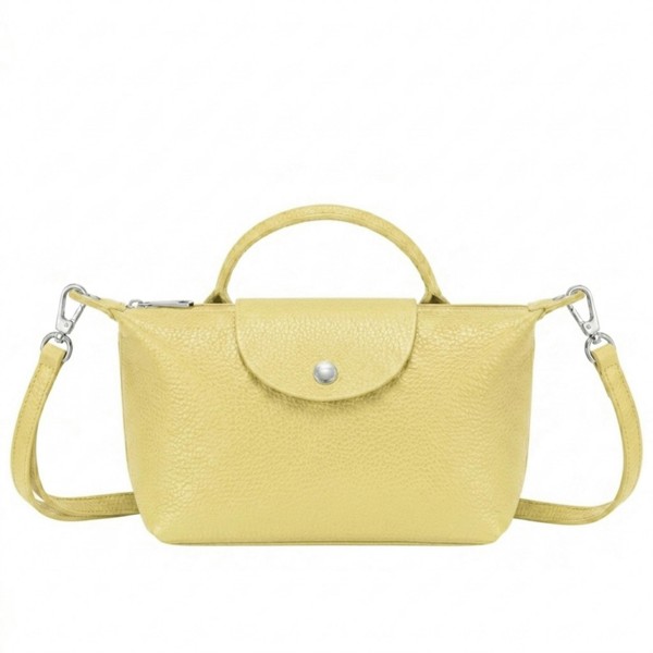 Kitise Fashion Italian Leather Mini Top Handle Crossbody Bag - YELLOW