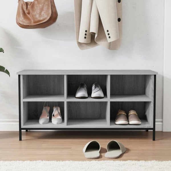 Berkfield Shoe Cabinet Grey Sonoma 100x35x50 cm Engineered Wood