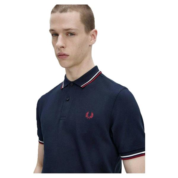 Fred Perry Mens Long-Sleeved Polo Shirt - Navy - 