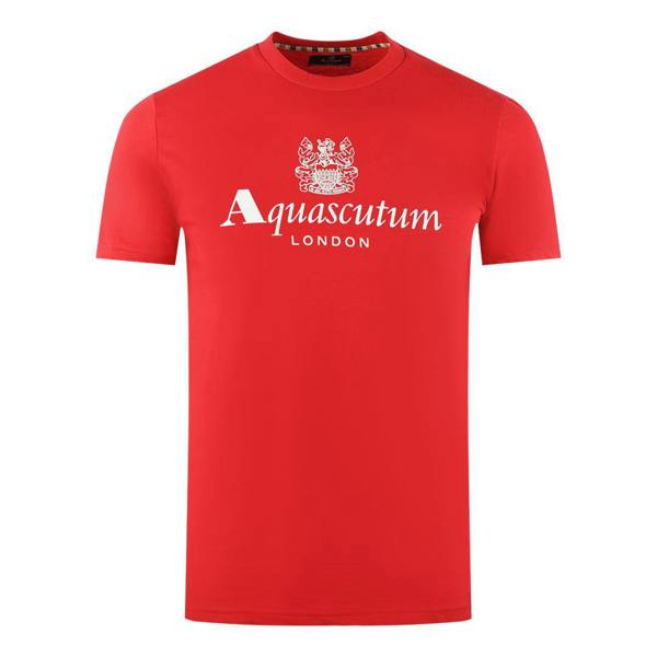 Aquascutum Mens London Aldis Logo T-Shirt - Red - 