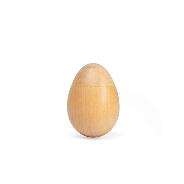 Bigjigs Toys Natural Egg Shaker Pack of 2 | Wooden Shakers for Babies