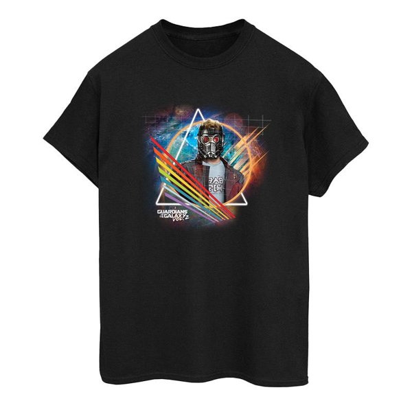 Marvel Mens Guardians Of The Galaxy Neon Star Lord Masked T-Shirt - Black