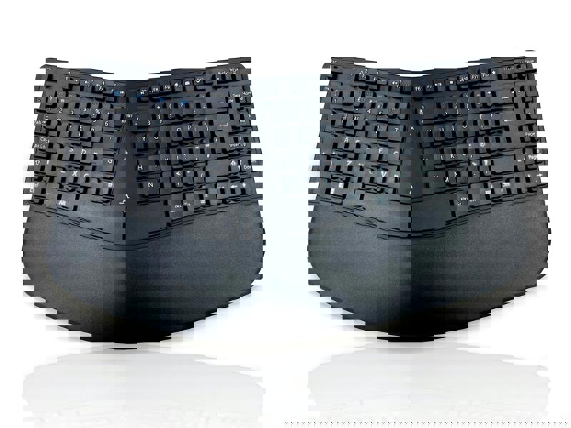 Accuratus Contour Multidevice Wireless - Bluetooth & RF Wireless Sculptured Ergonomic Split Key Multimedia Keyboard with Reverse Tilt