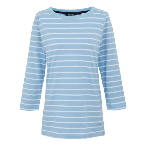 Regatta Women's Baylette II Striped T-Shirt - Chambray Blue/White