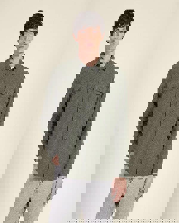 Larsson & Co Herringbone Jersey Casual Overshirt