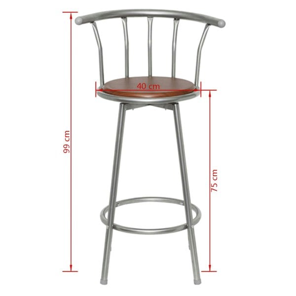Berkfield Bar Stools 2 pcs Brown Steel