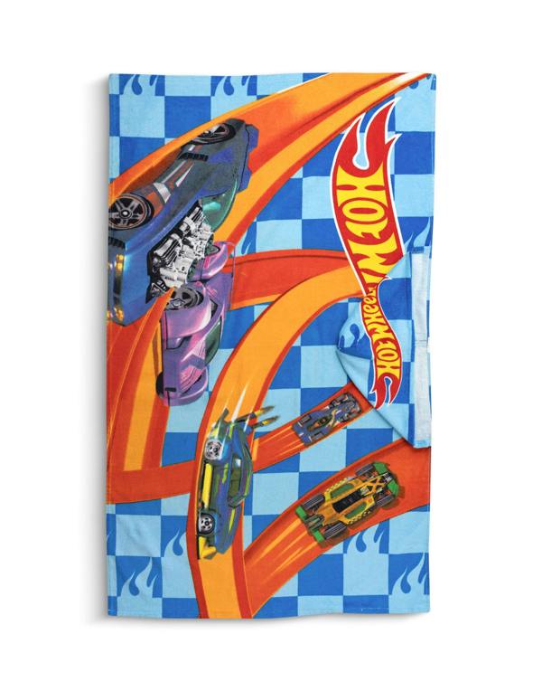 Vanilla Underground Hot Wheels Boys Blue Race Track Poncho Towel (One Size)
