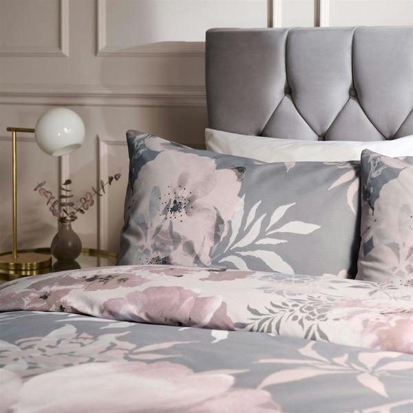 Dramatic Floral Grey Duvet Cover Set