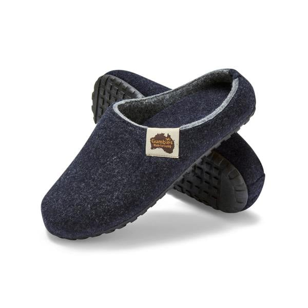 Gumbies Outback Men's Slippers - Navy & Grey