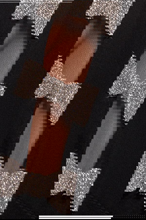 Embellished Diamante Bow Mermaid Halter Neck Maxi Dress - Black DR4432