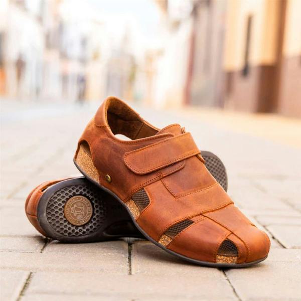 Panama Jack Fletcher Basics C5 Men's Bark Brown Leather Sandals