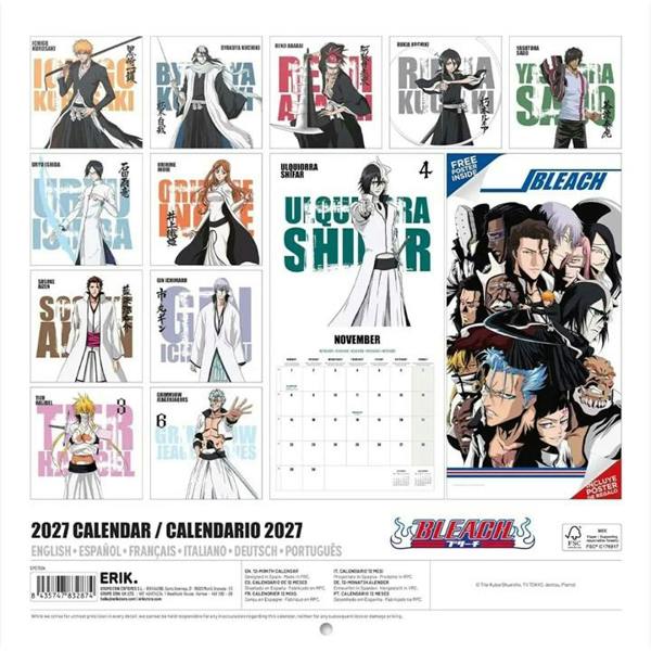 Bleach Calendar 2027, Wall Calendars, Month To View, Entertainment, Gift