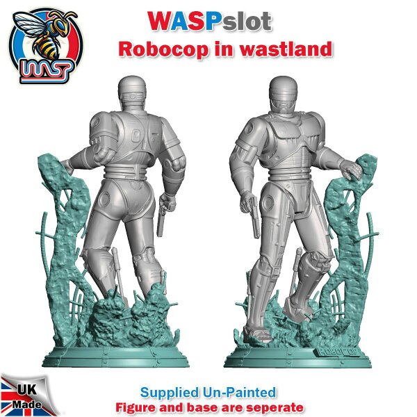 MCSlots Robocop In Wasteland Set Unpainted Figure and Base 1:24 Scale Wasp