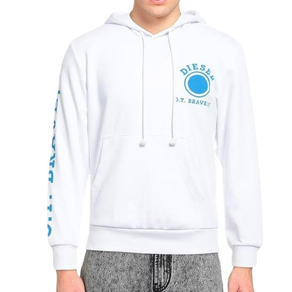 Diesel Dot Logo White Hoodie M