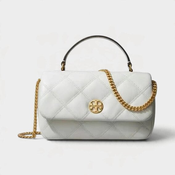 Tory Burch Willa Glazed Mini Top Handle Bag White