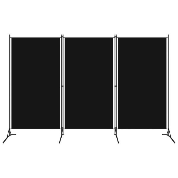 Berkfield 3-Panel Room Divider Black 260x180 cm
