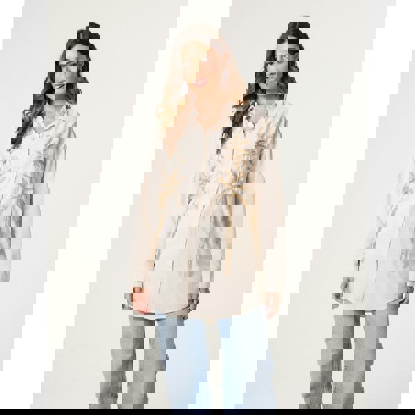 Blue Vanilla Shirt With Golden Palm Trees