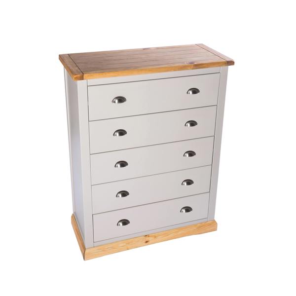 Cabinet Bits Bomporto 5 Drawer Chest of Drawers Chrome Cup Handle