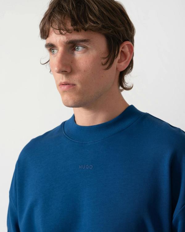 HUGO Dapocrew Mens Crew Neck Sweatshirt - Open Blue 498