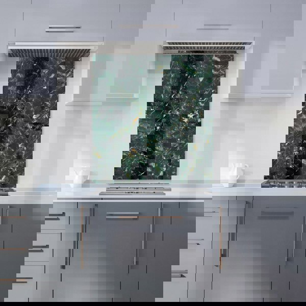 Warren Reed - Designer Deepest Green Quartz Effect Kitchen Splashback