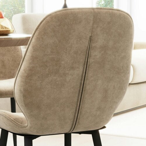 Wyld Haus Sumaba Velvet Light Brown Dining Chairs Set Of 2 With Metal Legs
