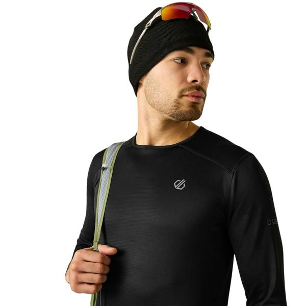 Dare 2B Mens Ventura Grid Crew Neck Fleece Top - Black - 