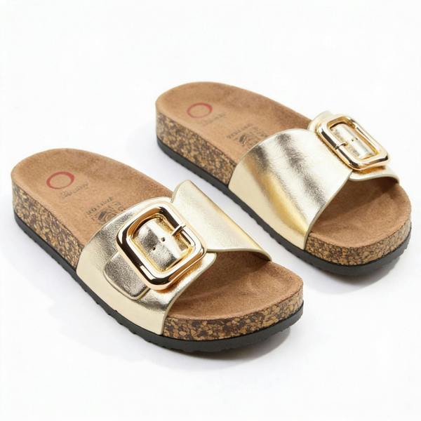 Heavenly Feet IGGY Mules Sandals   in  Gold