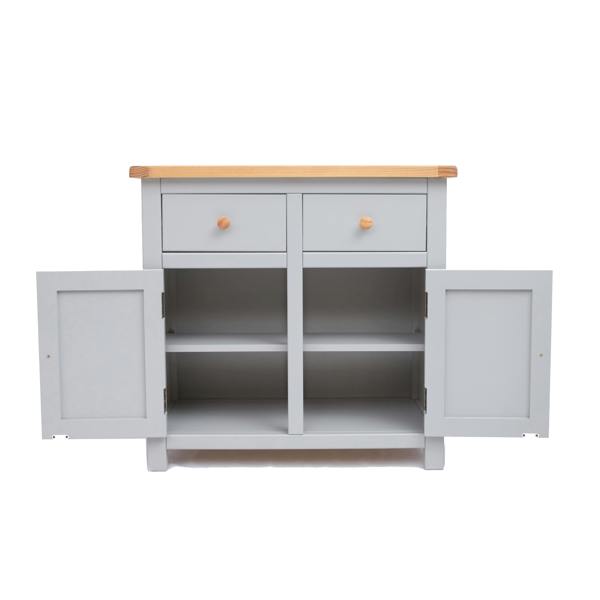 Cabinet Bits Argenta Light Grey 2 Drawer 2 Door Sideboard Wood Knob