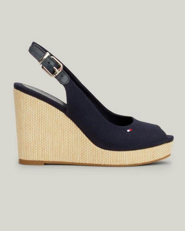 Tommy Hilfiger Iconic Elena Sling Back Wedge - Space Blue