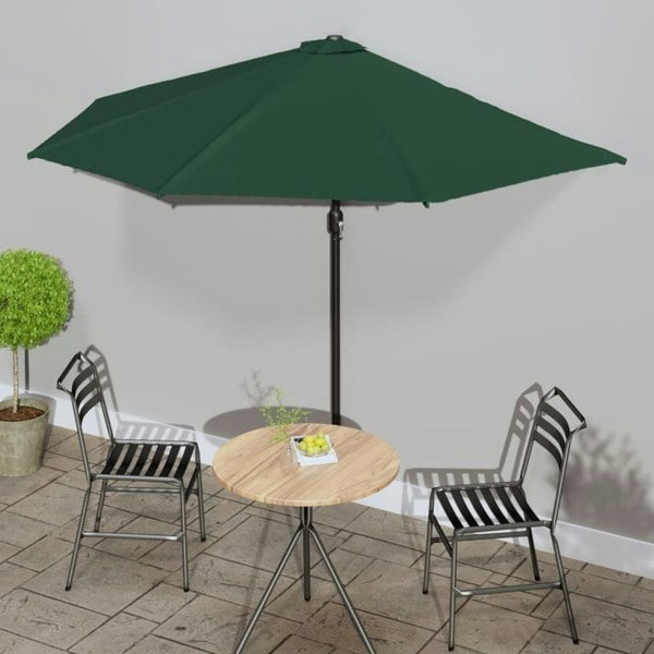 Berkfield Balcony Parasol with Aluminium Pole Green 300x155 cm Half