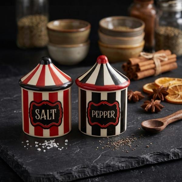 Kingsbury Gifts Vintage Big Top Circus Ceramic Salt & Pepper Shaker Set