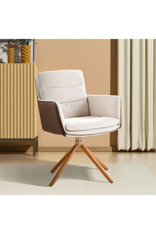 Living and Home Modern Office Chair Accent Chair with Wooden Base