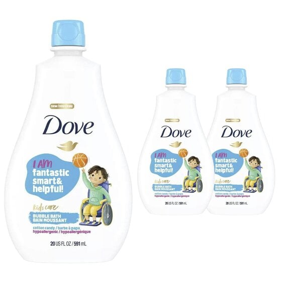 Dove Kids Care Bubble Bath Cotton Candy Hypoallergenic Skin Care 591ml 3 Pack