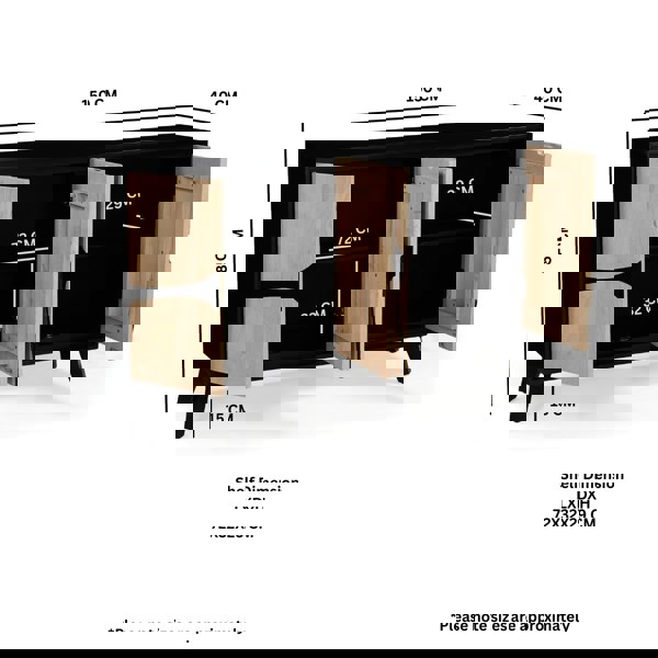 IH Design Dusk Mango Wood Wide Sideboard