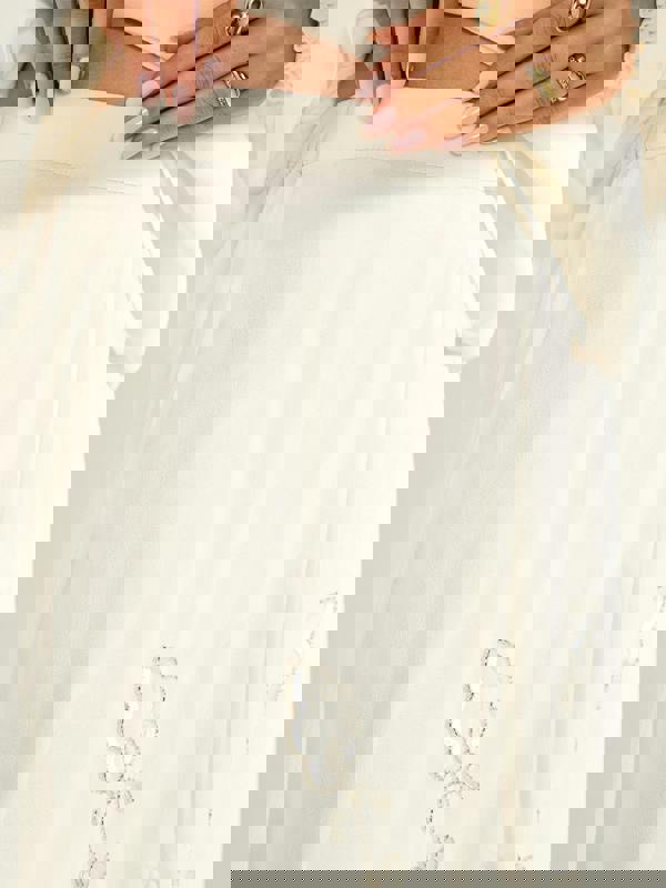 GWD Floral embellished Sparda Skirt Cream