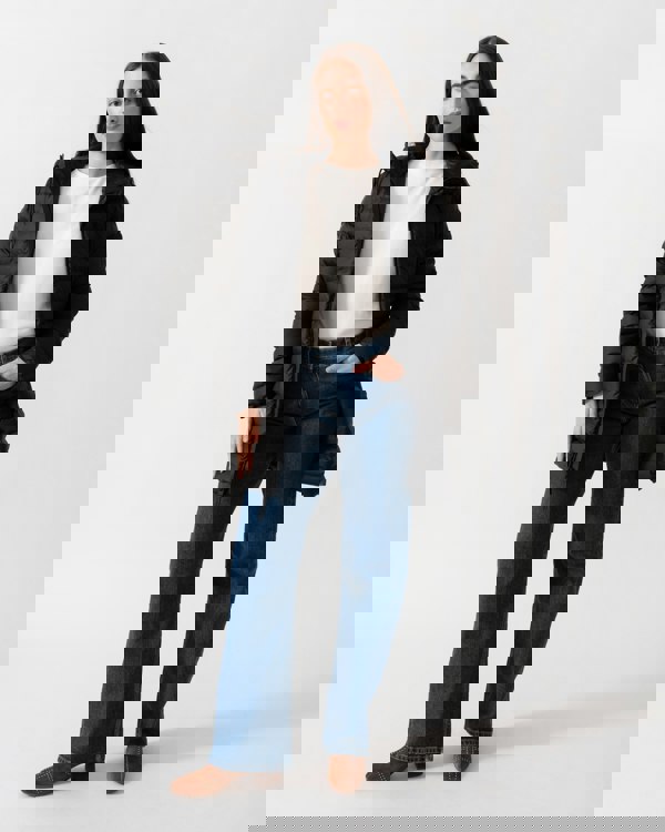 Rains Lohja Womens Long Puffer Curve Jacket  - 01 Black