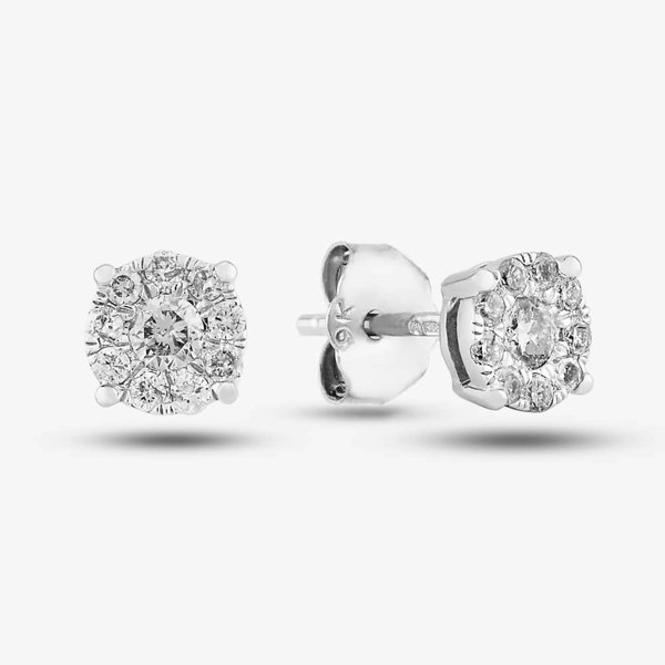 T. H. Baker 9ct White Gold 0.25ct Diamond Stud Earrings TH0123339