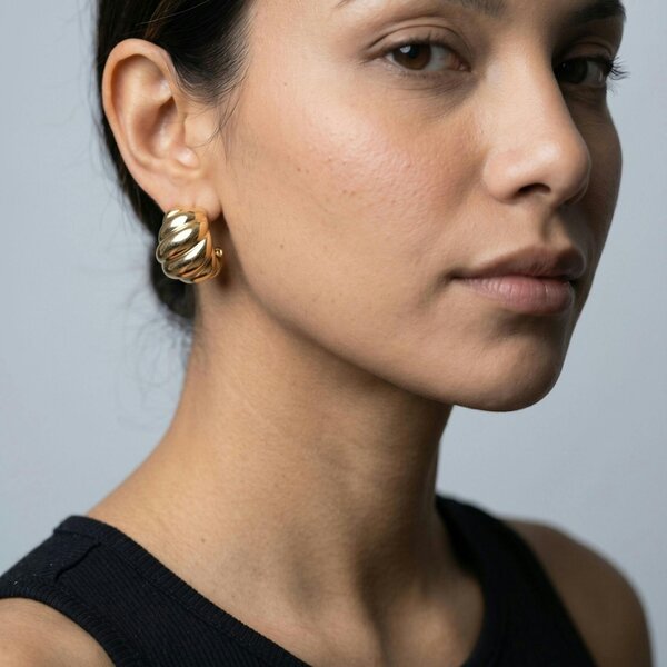 Uchi & Soto Chunky Gold Wave Earrings
